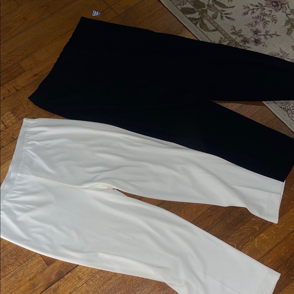 Ming Wang Classic Black and White Wide Leg Pants